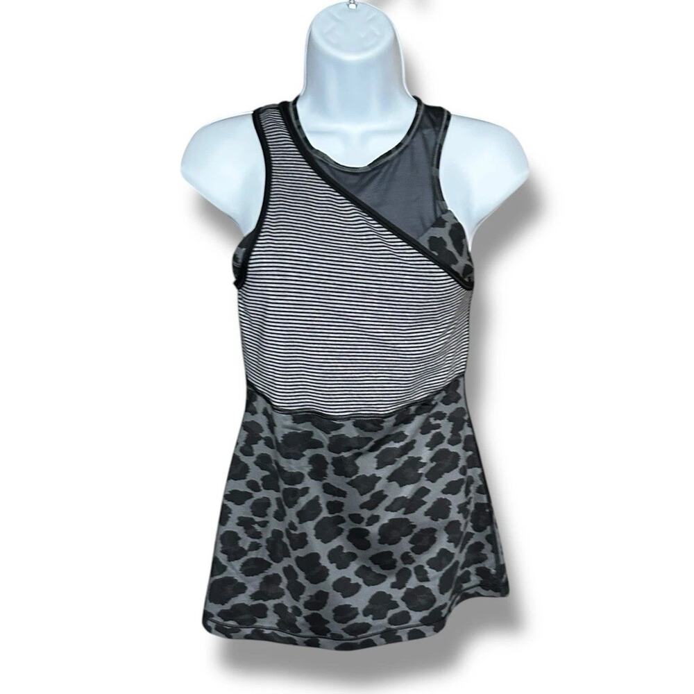 Lululemon Meshed Up Shoulder Tank Sports Bra Combo Slate Gray Activewear ~6